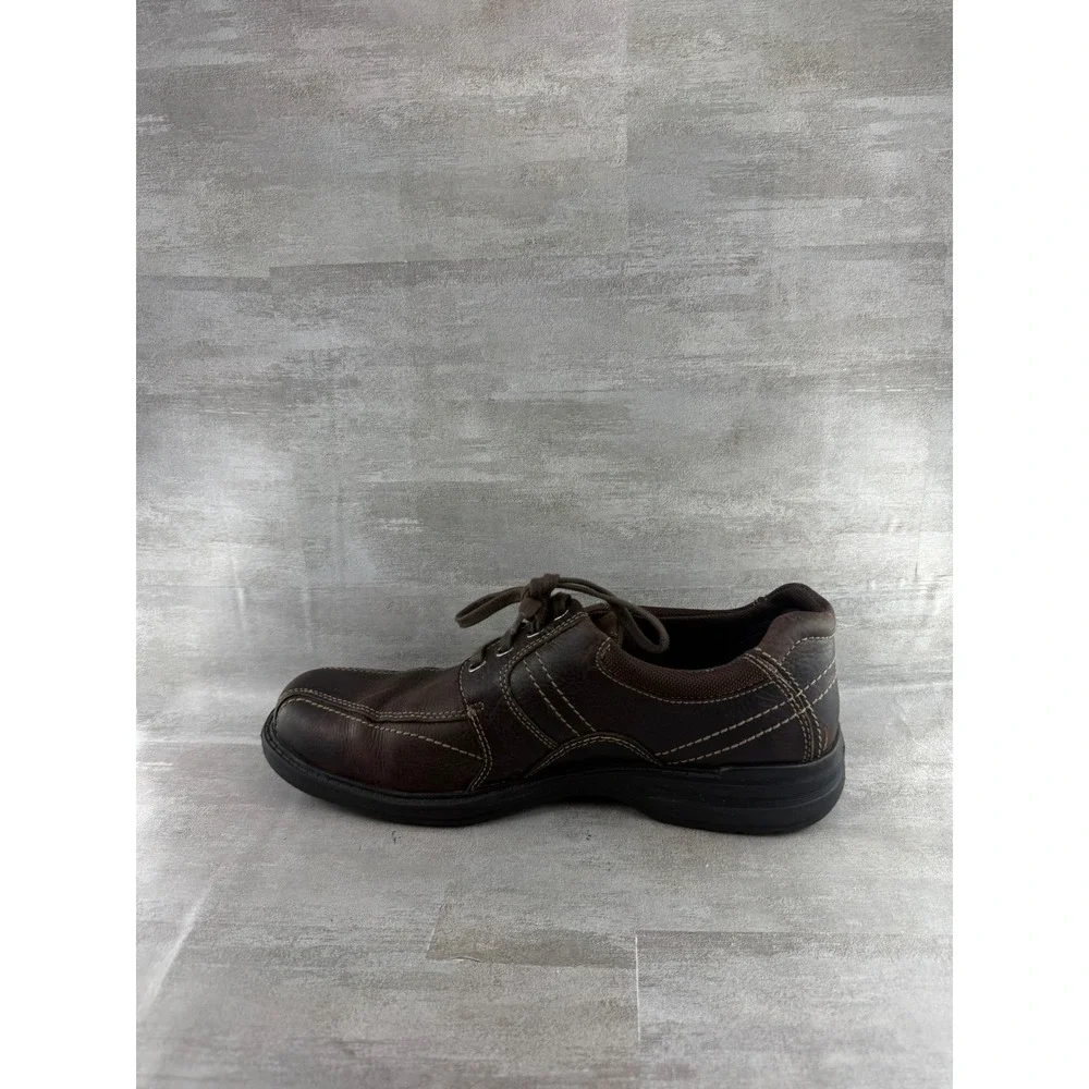 Clarks Men Dark Brown Leather Bicycle Toe Oxford Shoes 26103260 Size 11M
